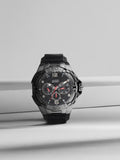 Guess Genesis Quartz Black Dial Black Silicone Strap Watch For Men - W1254G2