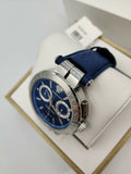 Versace Aion Chronograph Quartz Blue Dial Blue Leather Strap Watch for Men - VE1D01220