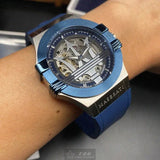 Maserati Potenza Skeleton Dial Quartz Blue Silicon Watch For Men - R8821108028