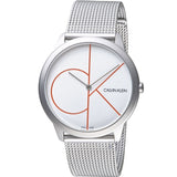 Calvin Klein Minimal White Dial Silver Mesh Bracelet Watch for Men - K3M51152