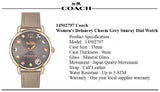 Coach Delancey Grey Dial Brown Leather Strap Watch for Women - 14502797