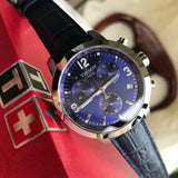 Tissot PRC 200 Chronograph Blue Dial Blue Leather Strap Watch For Men - T055.417.16.047.00