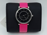 Marc Jacobs Roxy Black Dial Pink Leather Strap Watch for Women - MJ1535