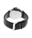 Calvin Klein Minimal Silver Dial Black Leather Strap Watch for Men - K3M211CY