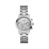 Guess Mini Sunrise Silver Dial Silver Steel Strap Watch For Women - W0448L1