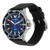 Emporio Armani Diver Three-Hand Quartz Blue Dial Blue Leather Strap Watch For Men - AR11516