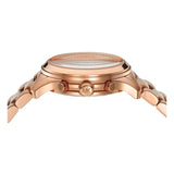 Michael Kors Runway Chronograph Rose Gold Dial Rose Gold Steel Strap Watch For Women - MK7324