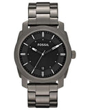 Fossil Machine Chronograph Black Dial Grey Steel Strap Watch for Men - FS4774