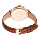 Emporio Armani Mia Quartz Silver Dial Brown Leather Strap Watch For Women - AR11525