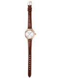 Emporio Armani Mia Quartz Silver Dial Brown Leather Strap Watch For Women - AR11525