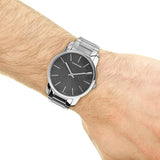 Calvin Klein City Black Dial Silver Steel Strap Watch for Men - K2G21161