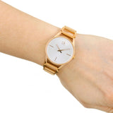 Calvin Klein Stately White Dial Rose Gold Steel Strap Watch for Women - K3G23626