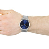 Calvin Klein City Blue Dial Silver Steel Strap Watch for Men - K2G2G14N