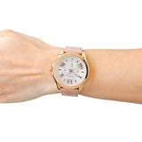 Fossil Cecile White Dial Beige Leather Strap Watch for Women - AM4532