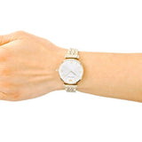 Emporio Armani Gianni T Bar Silver Dial Gold Stainless Steel Strap Watch For Women - AR1877