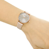 Emporio Armani Gianni T Bar Gunmetal Dial Beige Leather Strap Watch For Women - AR1681