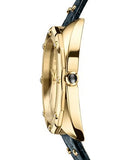 Versace Shadov Gold Dial Green Leather Strap Watch For Women - VEBM01018