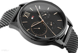 Tommy Hilfiger Damon Quartz Black Dial Black Mesh Bracelet Watch for Men - 1791420