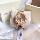 Michael Kors Parker Chronograph Rose Gold Dial Two Tone Steel Strap Watch For Women - MK6832