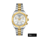 Tissot PR 100 Sport Chic Chronograph Silver Dial Two Tone Steel Strap Watch For Women - T101.917.22.031.00