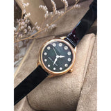 Marc Jacobs Betty Black Mother of Pearl Dial Black Leather Strap Watch for Women - MJ1513