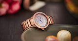 Michael Kors Kerry Purple Dial Rose Gold Stainless Steel Strap Watch for Women - MK3482