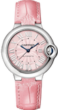 Cartier Ballon Blue De Cartier Pink Dial Pink Leather Strap Watch for Women - WSBB0031