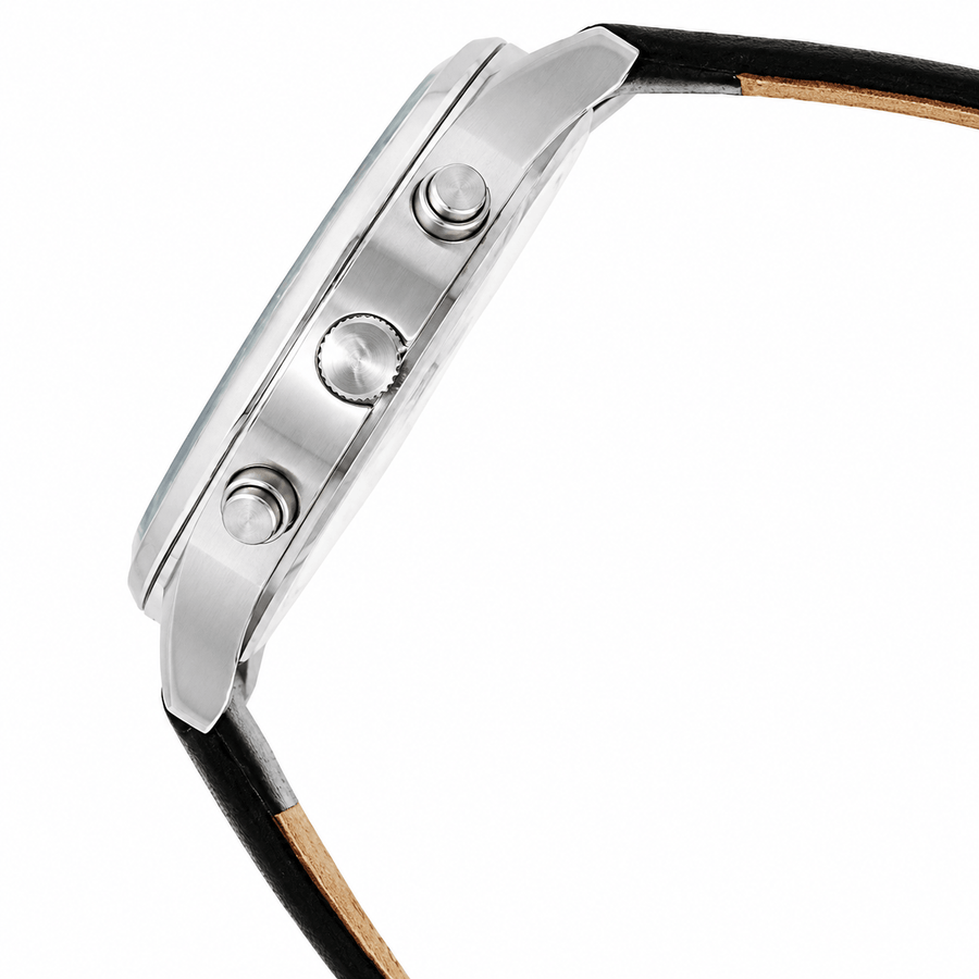 Lacoste Madrid Black Dial Black Leather Strap Watch for Men - 2011064