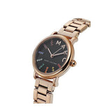 Marc Jacobs Roxy Black Dial Rose Gold Stainless Steel Strap Watch for Women - MJ3569