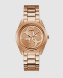 Guess G-Twist Rose Gold Dial Rose Gold Steel Strap Watch for Women - W1082L3