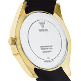 Guess Clarity Gold Dial Black Silicone Strap Watch for Women - GW0109L1