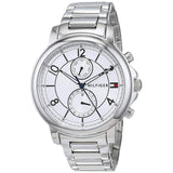 Tommy Hilfiger Claudia White Dial Silver Steel Strap Watch for Women - 1781819