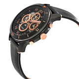 Fossil Grant Sport Automatic Skeleton Black Dial Black Leather Strap Watch for Men - ME3138