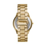 Michael Kors Slim Runway Gold Dial Gold Stainless Steel Strap Watch for Women - MK3179