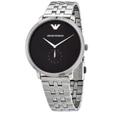 Emporio Armani Classic Quartz Black Dial Silver Steel Strap Watch For Men - AR11161