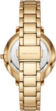 Michael Kors Pyper Three Hand White Dial Gold Steel Strap Watch For Women - MK4666