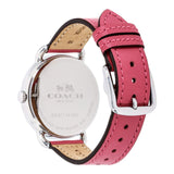 Coach Delancey White Dial Pink Leather Strap Watch for Women - 14502717