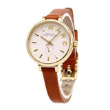 Marc Jacobs Sally White Dial Brown Leather Strap Watch for Women - MBM1351