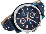 Fossil Boyfriend Sport Chronograph Blue Dial Blue Leather Strap Watch for Women - ES4113