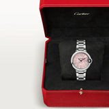 Cartier Ballon Bleu de Cartier Pink Dial Silver Steel Strap Watch for Women - WSBB0046