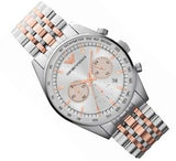 Emporio Armani Sportivo Chronograph Silver Dial Two Tone Steel Strap Watch For Men - AR5999