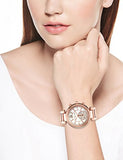 Michael Kors Sawyer Mother of Pearl White Dial Rose Gold Steel Strap Watch for Women - MK6282