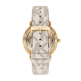 Michael Kors Pyper Quartz Silver Dial White Leather Strap Watch For Women - MK2858