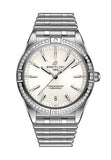 Breitling Chronomat Automatic 36 Diamonds White Dial Silver Steel Strap Watch for Women - A10380591A1A1