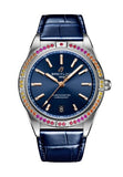 Breitling Chronomat Automatic 36 South Sea Blue Dial Blue Leather Strap Watch for Women - A10380611C1P1