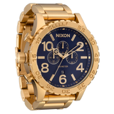 Nixon 51-30 Chrono Blue Dial Gold Steel Strap Watch for Men - A083-2735