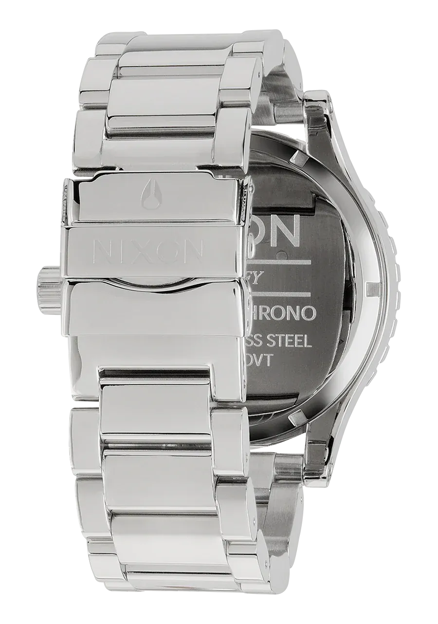 Nixon 51-30 Chrono Silver Dial Silver Steel Strap Watch for Men - A083-488