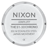 Nixon 51-30 Chrono Silver Dial Silver Steel Strap Watch for Men - A083-488