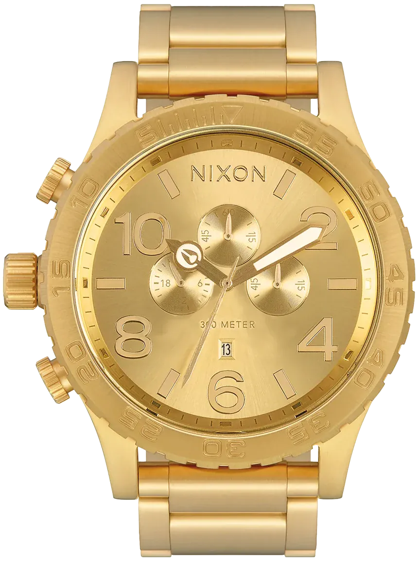 Nixon 51-30 Chrono Gold Dial Gold Steel Strap Watch for Men - A083-502