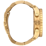 Nixon 51-30 Chronograph Gold Dial Gold Steel Strap Watch for Men - A083-502
